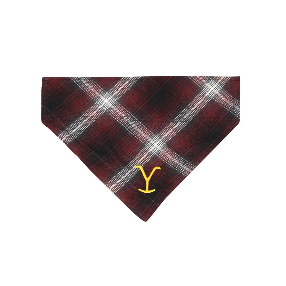 Yellowstone Y Logo Plaid Doggie Flandana - Image 7