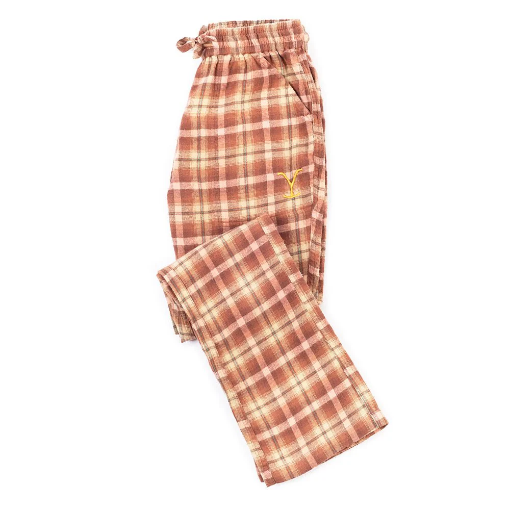 Yellowstone Embroidered Y Logo Women's Cabin Jams Flannel Pajama Pants - Image 13