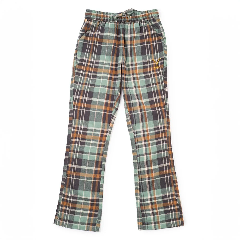 Yellowstone Embroidered Y Logo Women's Cabin Jams Flannel Pajama Pants - Image 4
