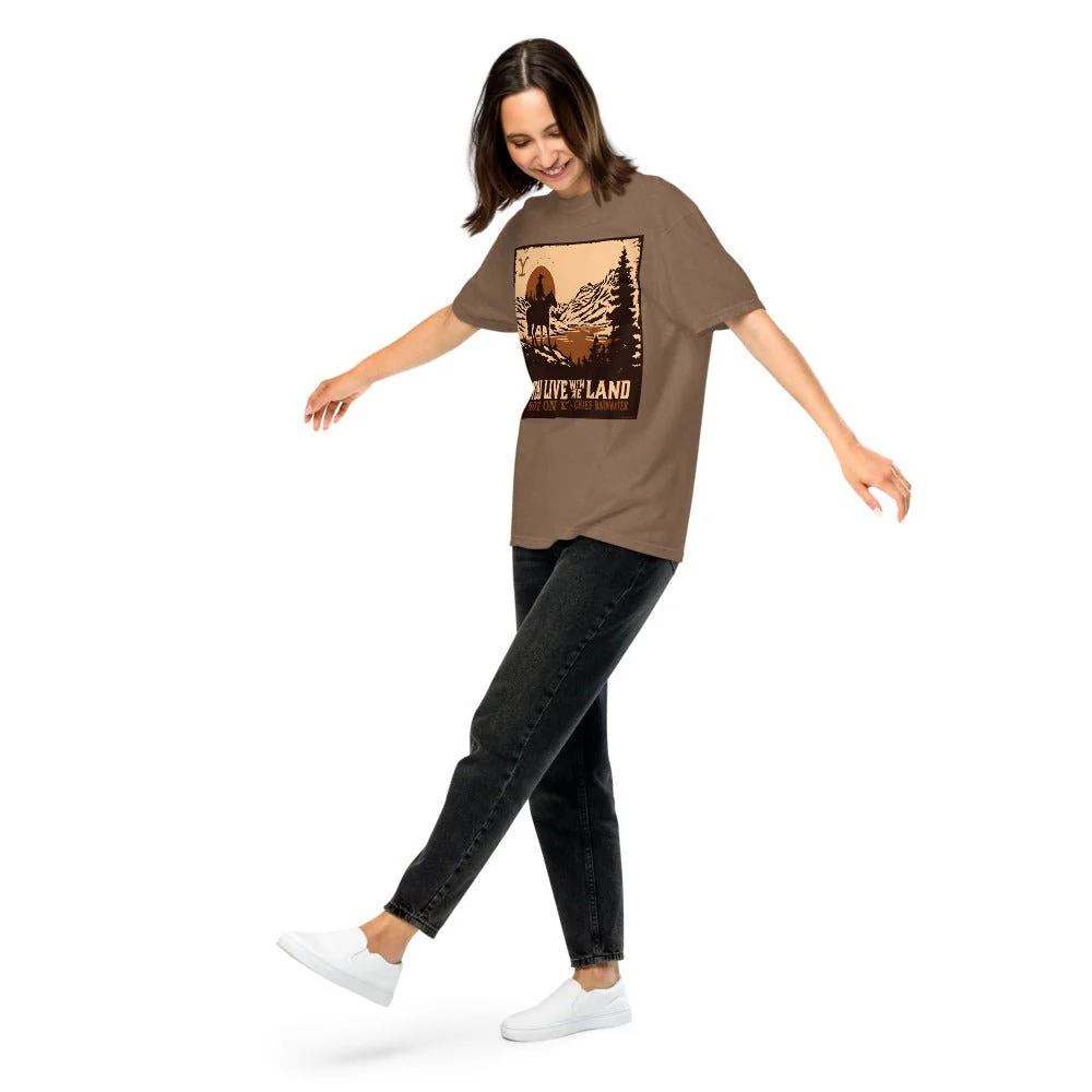 Yellowstone You Live With The Land Unisex Comfort Colors T-Shirt - Image 3