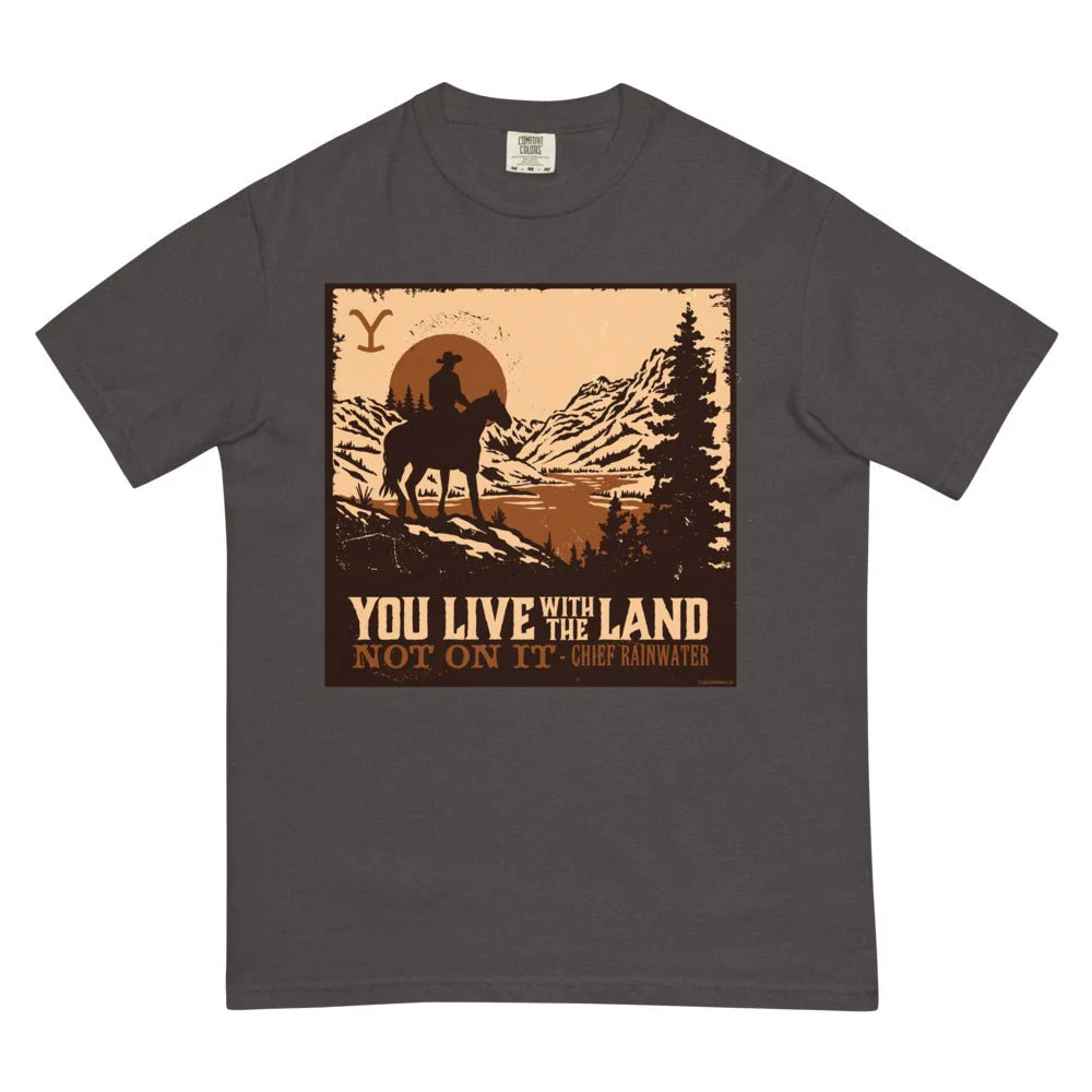 Yellowstone You Live With The Land Unisex Comfort Colors T-Shirt - Image 6