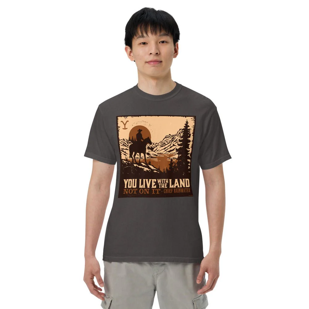Yellowstone You Live With The Land Unisex Comfort Colors T-Shirt - Image 8