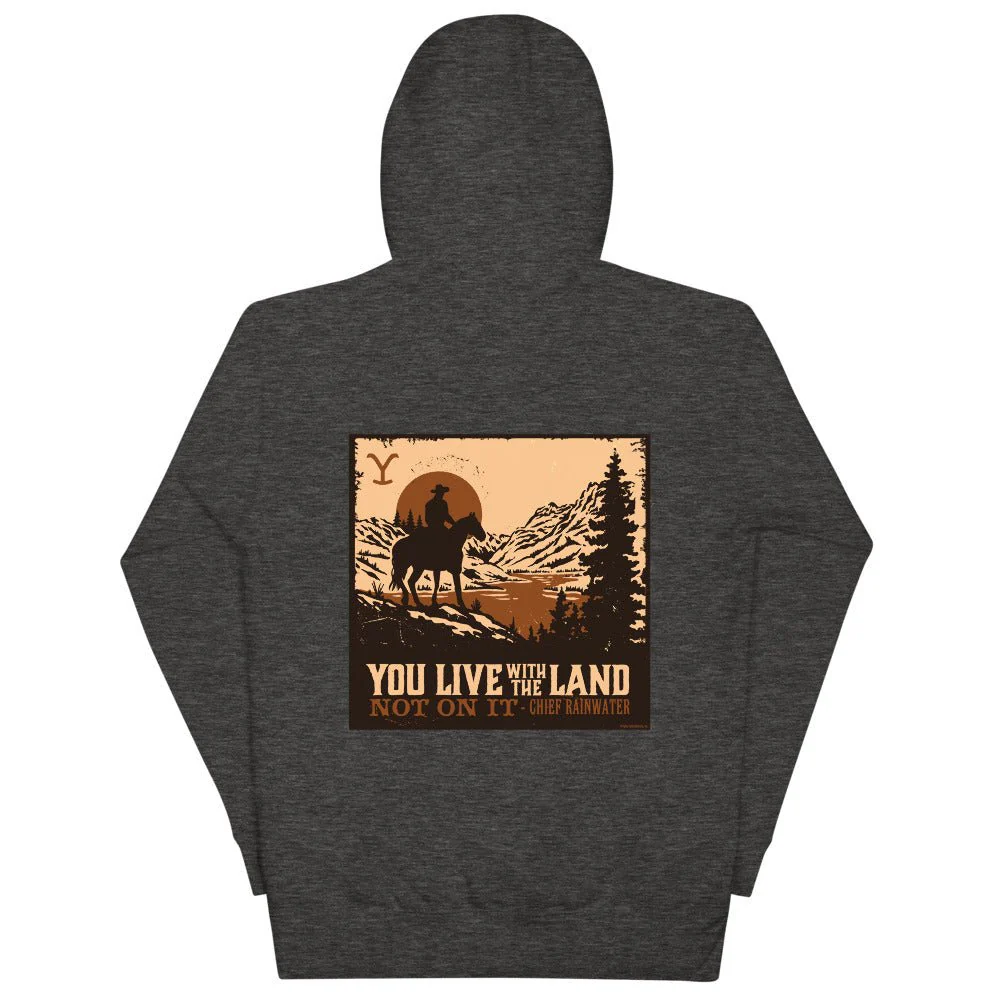 Yellowstone You Live With The Land Unisex Premium Hoodie - Image 5